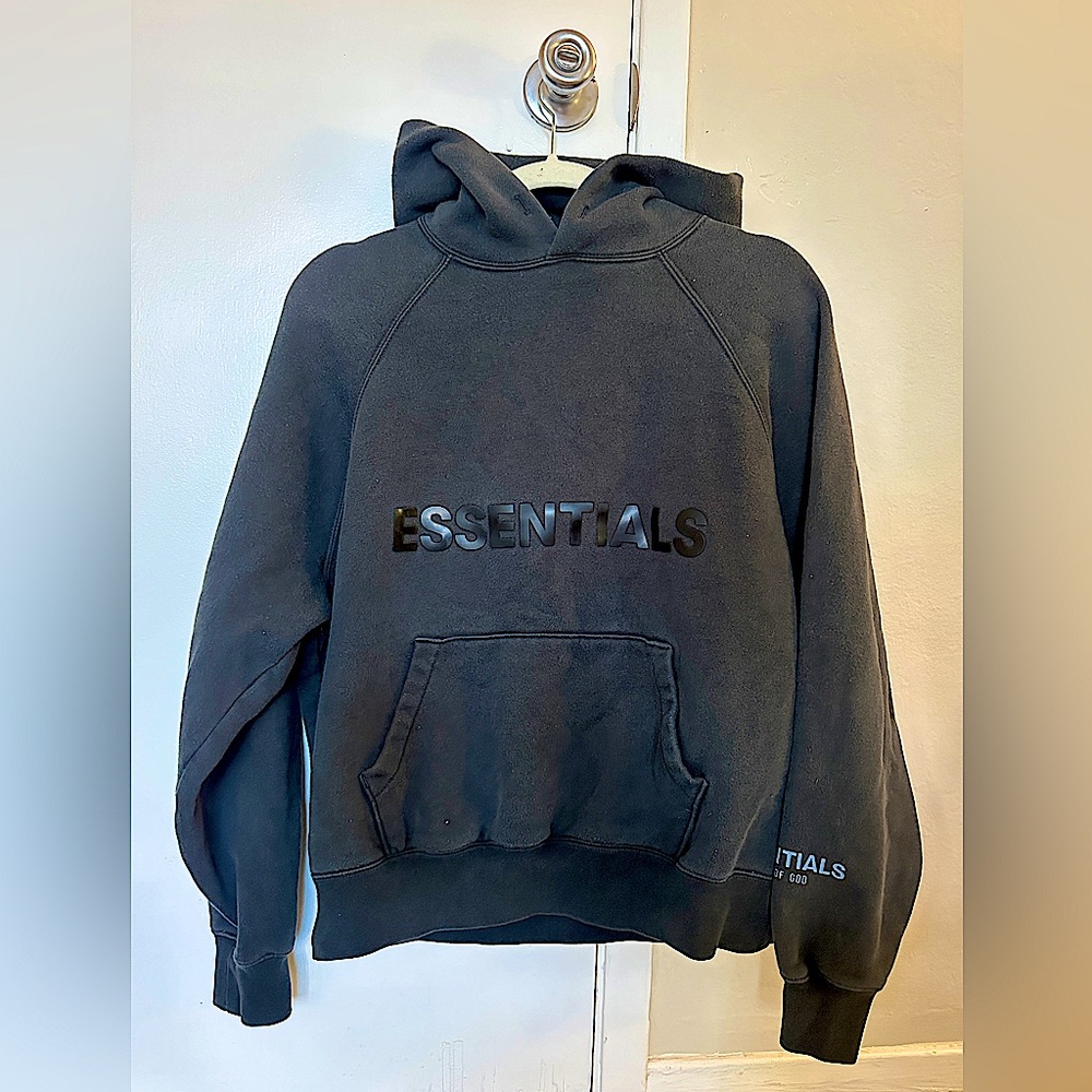 Fear of God ESSENTIALS Black Fleece Hoodie XXS